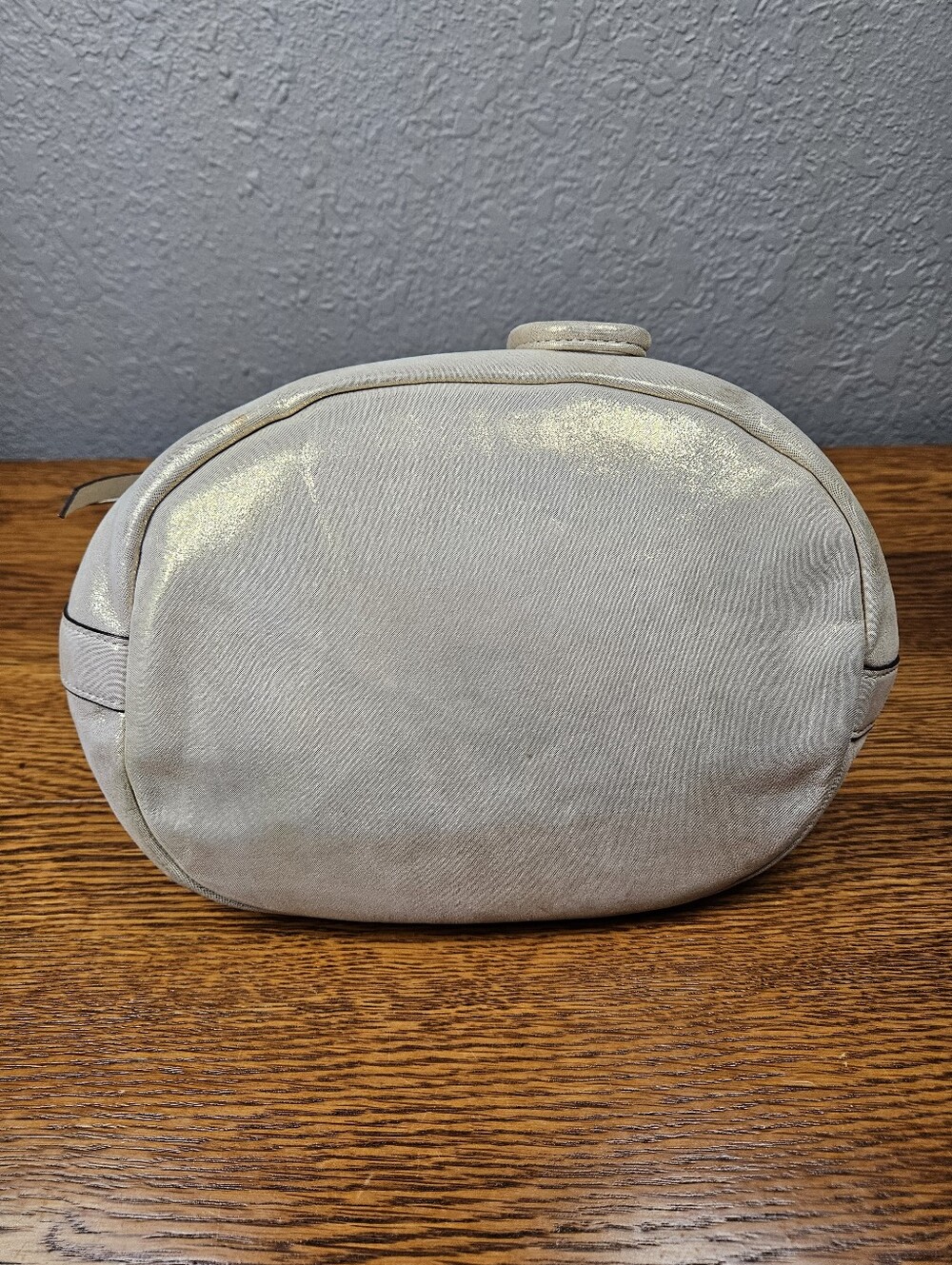 Coach Poppy Gold Shimmer Cinch Bucket Bag - Picture 8 of 16